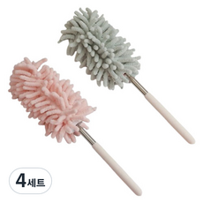 피어니스트 길이조절 롱 다용도 먼지털이 2종 세트, 핑크,그린, 4세트