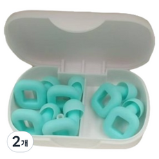 Misoroun 防噪音矽膠耳塞 綠色 + 專用收納盒, 2個, 6入