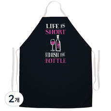 애티튜드에이프런즈 피니시 더 바틀 에이프런, 혼합 색상, 2개