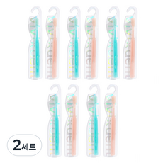 비비덴 프리즘 엠보싱 칫솔 핑크 5p + 민트 5p 세트, 2세트, 10개입