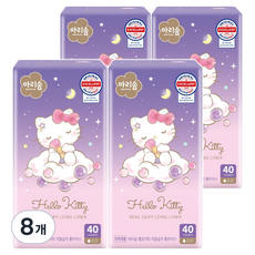 마리솜 헬로키티 리얼실키 팬티라이너, 롱, 40개입, 8개