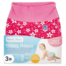 Splash About Brand New Happy Nappy 3D加強版 游泳尿布褲，柔軟保暖 Neoprene 潛水專用面料，環保省錢 可重複使用, XL, 3件