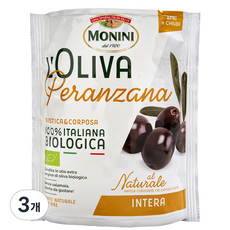 모니니 엘올리바 유기농 씨 있는 블랙올리브 파우치, 3개, 150g