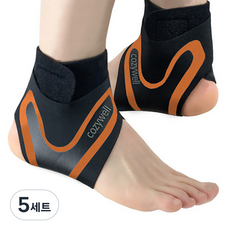 코지웰 스포츠 발목 보호대 좌우 세트, 5세트, 오렌지