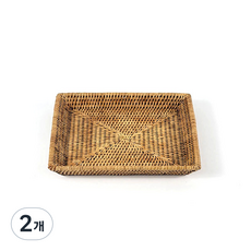 라탄 미니 플레이트 GC398, 혼합색상, 2개