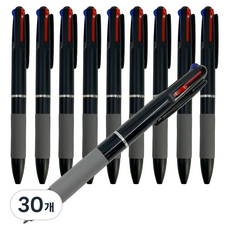 리드홈 잘써지는 소프트 고급 3색 볼펜 0.7mm, 블랙, 30개