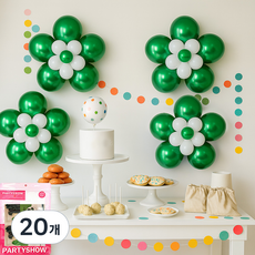 파티쇼 3단꽃펄풍선만들기, 그린, 20개