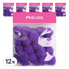 유니아트 1000 퐁퐁 25mm, 보라, 12개