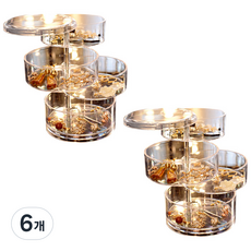 아리코 4단 회전 악세사리함, 화이트, 6개