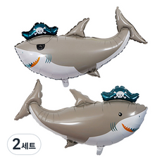 EUMES 鋁箔派對氣球組, 2套, 海盜鯊魚