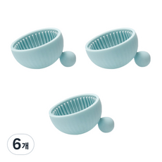 폼폼 브러쉬 스크러빙 패드, 6개, 블루