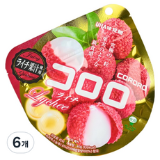 UHA 味覺糖 酷露露Q糖 荔枝口味, 40g, 6包