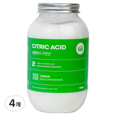 Lifegd100 餐具洗滌用檸檬酸, 4個, 500g