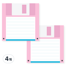 Walgadaks 7080便條紙 軟碟, 粉色的, 4個