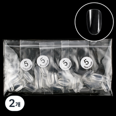 Lvia 短橢圓形美甲片 5號 200入, 2個, 透明