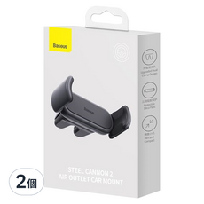 Baseus 倍思 小鋼炮2車載出風口支架, 黑色, 2個