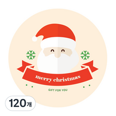 Donna&deco 聖誕派對 充滿歡笑聖誕老人 7cm 圓形貼紙, 混色, 120個