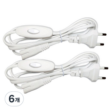 T5 2針用 中間開關電源線 SDC-01, 6個, 150cm, 白色