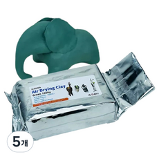 도도리빙 전문가용 공기건조 컬러점토 1kg, 그린, 5개