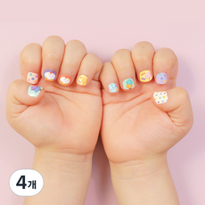 Bong Bong Friends Nail Friends Bong Bong 3~7歲兒童用黏貼式美甲, 甜蜜馬卡龍, 4個