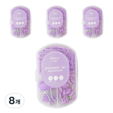 마켓감성 마카롱컬러 클립 세트 퍼플, 6 x 9.2 cm, 1개입, 8개