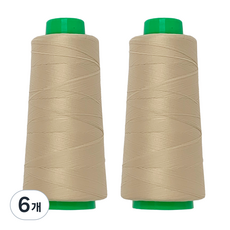 COTS 拷克/鎖邊/包縫用尼龍彈力線 2200m, 米色, 6個