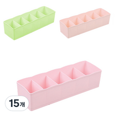 Maket Gamseong 5格多功能內衣收納盒 深粉色, 隨機顏色, 15個