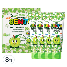 센토 주니어 세이프 고불소 구취케어 어린이치약 사과향, 120g, 8개