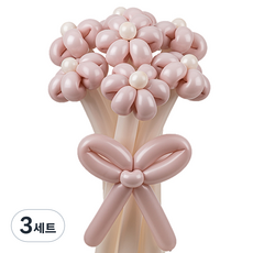 셈퍼텍스 요술풍선 데이지 튤립 꽃다발 만들기 7송이 세트, 더스크로즈, 3세트