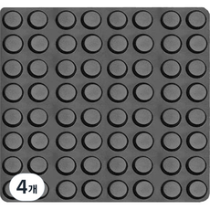 명가철물 3M 미끄럼방지 소음방지 실리콘 범폰 64p, 검정, 4개