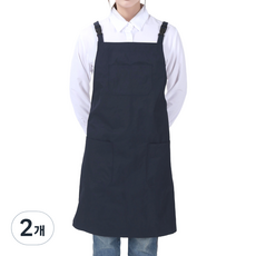 티팜 H형 브리본 앞치마, 네이비, 2개