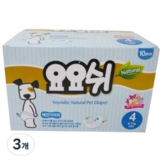 요요쉬 여아용 네츄럴 애견 기저귀, 소형, 10개입, 3개