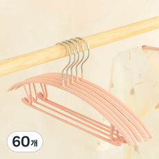 Back to Basics 兒童用防肩角針織防滑塗層衣架, 60個, 粉紅色