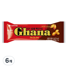롯데제과 가나초코바 땅콩, 45g, 6개