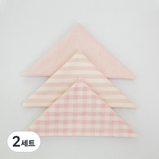 천가게 체크 자투리원단 8mm 3종 세트, 05 베이비핑크, 2세트
