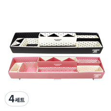 핑크풋 8000 스윙 데스크 정리함 2종 세트, 블랙, 핑크, 4세트