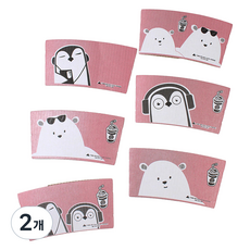 아이엔피 92파이 베어 & 펭귄 홀더 로즈핑크 디자인 랜덤발송, 2개, 50개입