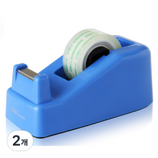 deLi 得力 透明膠帶切割機迷你切刀分配器, 藍色, 2個
