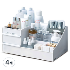 마켓플랜 멀티 화장품 정리함, 화이트, 4개