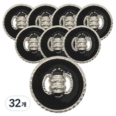 동대문단추왕 매듭 단추 18mm, 블랙Ni, 32개