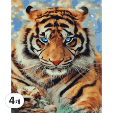 플레이어바웃 유화 피포페인팅 DIY 명화 그리기 40 x 50 cm 호랑이의 시선, 혼합색상, 4개