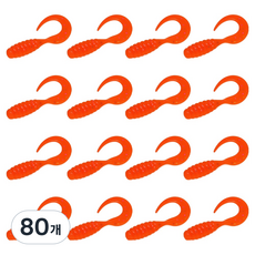 다미끼 M 그럽 쏘가리 배스 송어 웜 51mm, 212 ORANGE SILVER, 1g, 80개