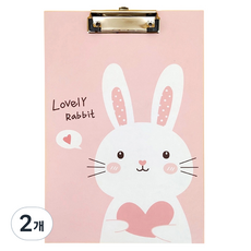 Gold Pang 各式角色A4板夾 兔子, 愛心, 2個