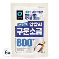 청정원 순수천혜염 알칼리 구운소금, 500g, 6개