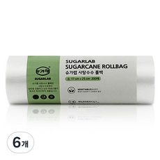 슈가랩 사탕수수 롤백 소 17 x 25 cm, 소(S), 200개입, 6개