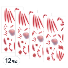 Partybok.com 萬聖節傷口紋身貼紙, TA02, 12個