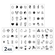 gelluna 半永久迷你亮點紋身貼紙 5張 T-32, 2套, A type