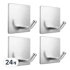 코멧 홈 304 스테인레스 접착식 후크, 실버, 24개