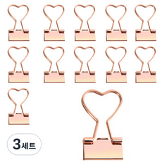 JNJ 메탈 모양클립 하트 12p + 케이스 세트, 3세트