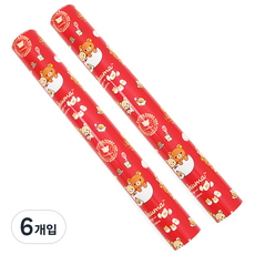 투영디자인 리락쿠마 포장지 중, 레드, 6개입